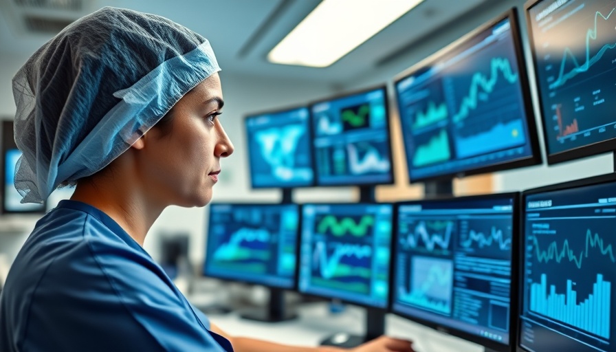 Healthcare professional using AI technology in hospital.