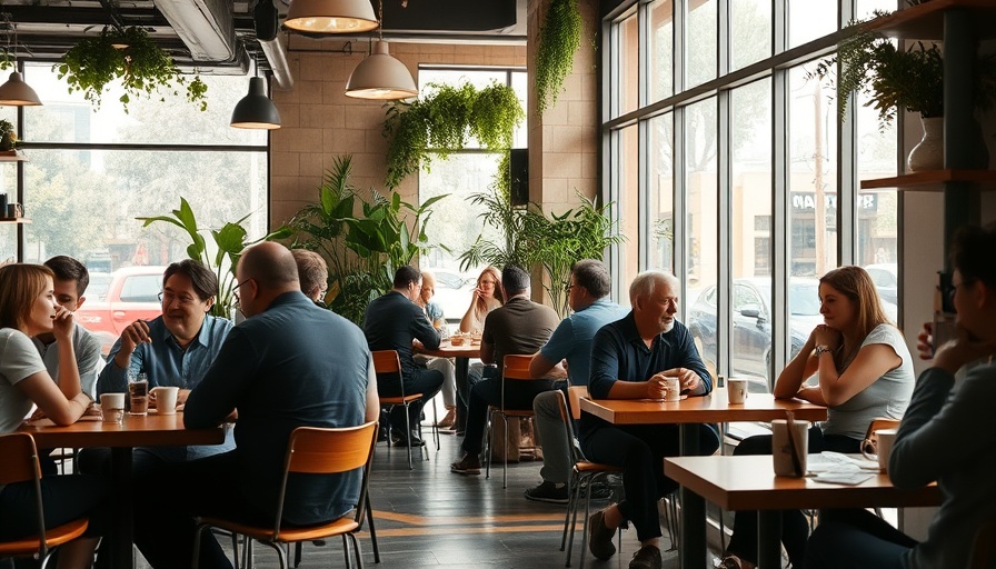 Cozy interior of F3 Coffee & Tea Liberty Hill with patrons.
