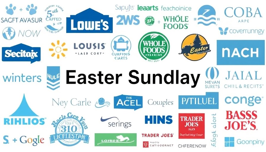 Easter Sunday store openings in San Antonio featuring store logos.