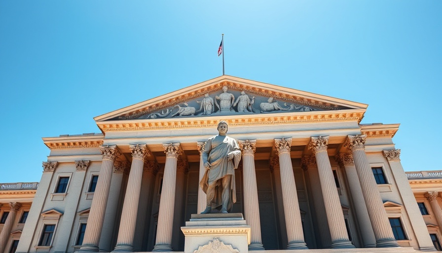 Neoclassical courthouse representing authority, IRS collection processes.