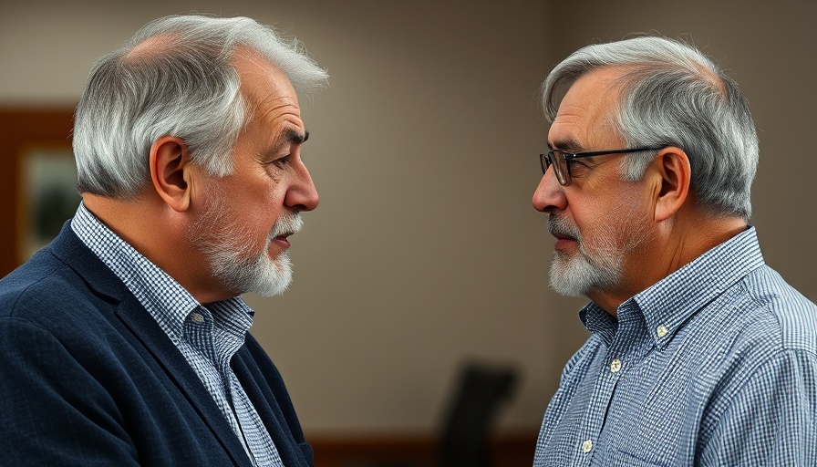 Two men discussing national political news indoors.