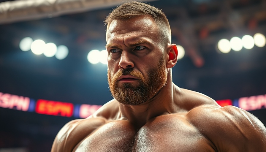 John Cena with intense expression in wrestling ring, ESPN overlay.