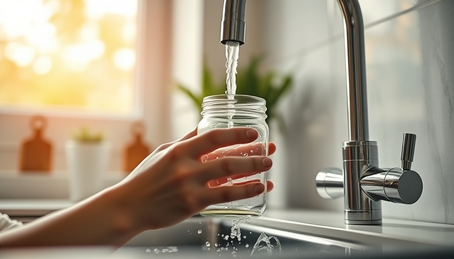 Washing glass jar under tap for recycling, kitchen setting.