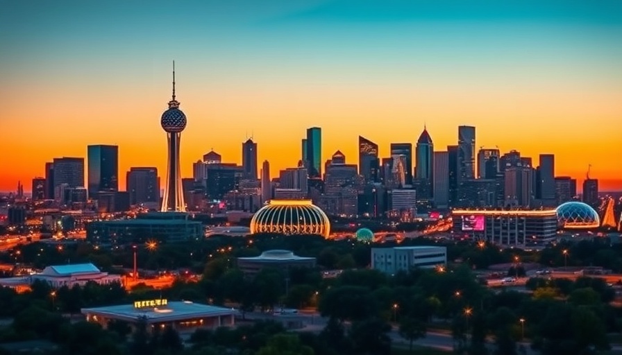 Vibrant Dallas skyline at sunset reflecting local news Dallas.