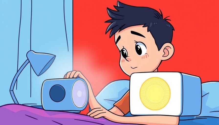 Illustration of person using white noise machine for better sleep