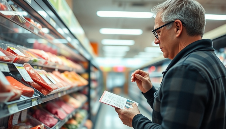 Person inspecting grocery store meat for quality and tactics.