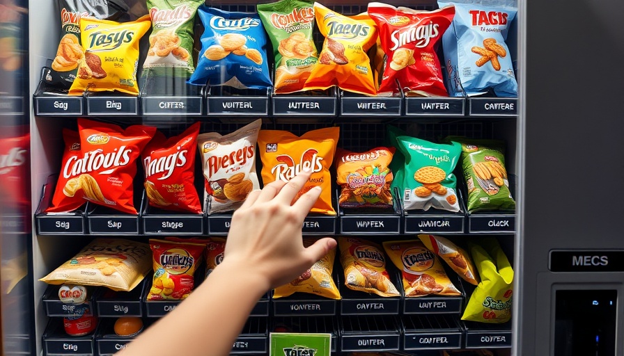 Vending machine with snacks being selected, consider food additives to remove from your diet.