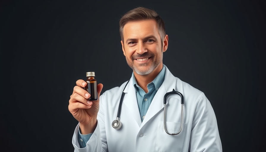 Horse chestnut oil benefits showcased by doctor holding bottle.