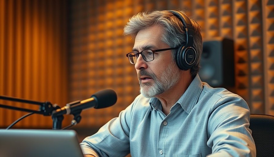 Man discussing prostate cancer treatment options in a studio.