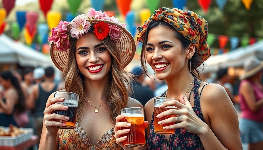 NIOSA 2025 San Antonio: festive atmosphere with two women enjoying drinks and food.