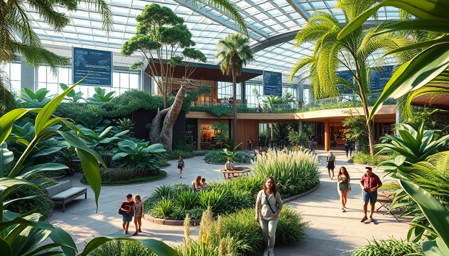 San Antonio Zoo expansion plans illustration with lush greenery.