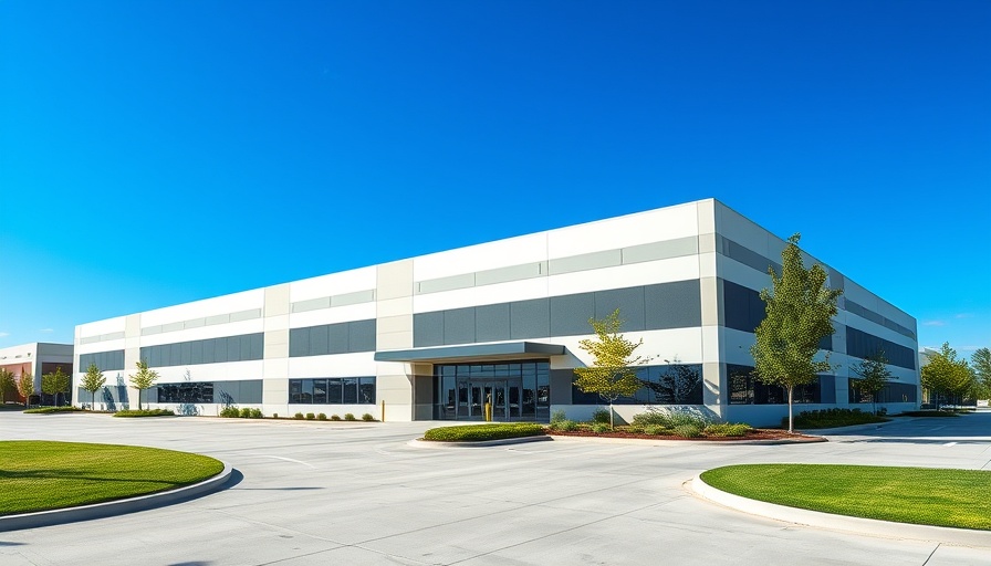 Kuehne + Nagel logistics facility in Laredo under clear blue sky.