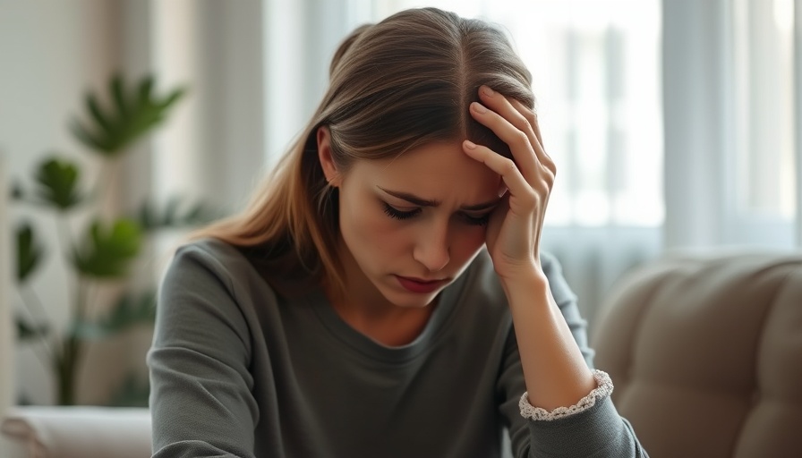 Woman experiencing temporary anxiety affecting learning in indoor setting.
