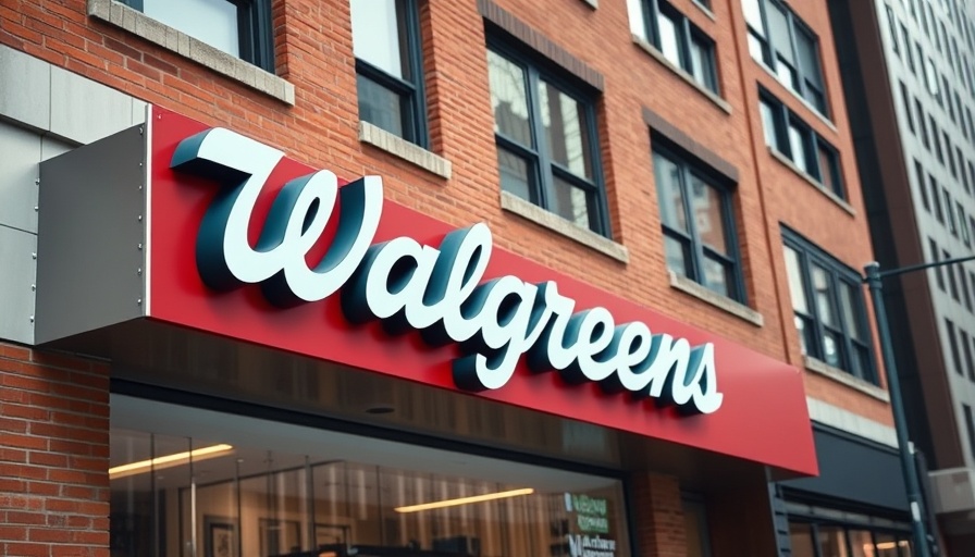 Walgreens sign on urban building for opioid settlement article.