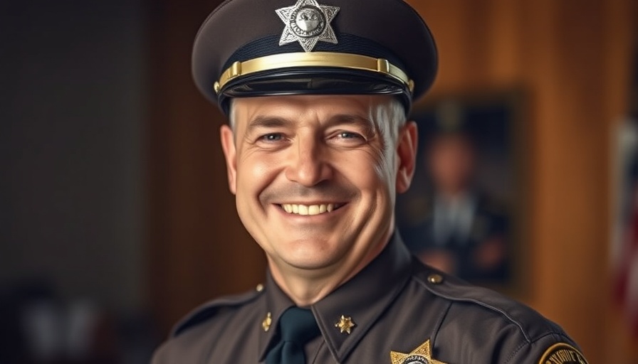 Portrait of a former sheriff in uniform, smiling.