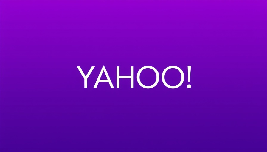 Yahoo logo on purple gradient background