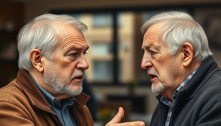 Two men in heated discussion about U.S. economy news.