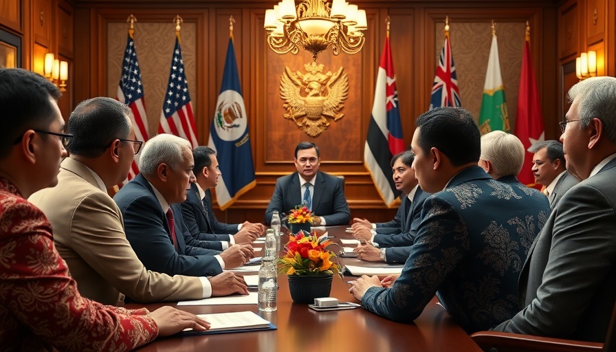 U.S.-Pacific Islands Relations meeting with delegates around a table.