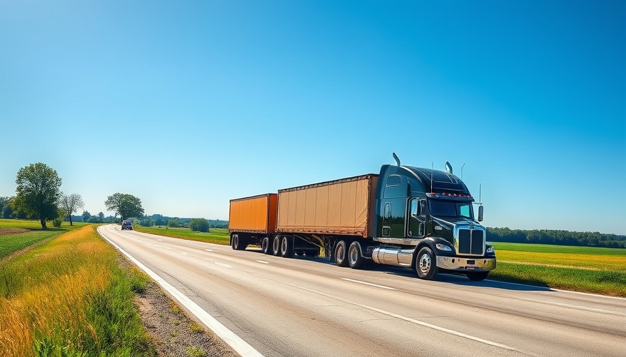 Trucks on highway symbolizing financial strain on customs brokers.