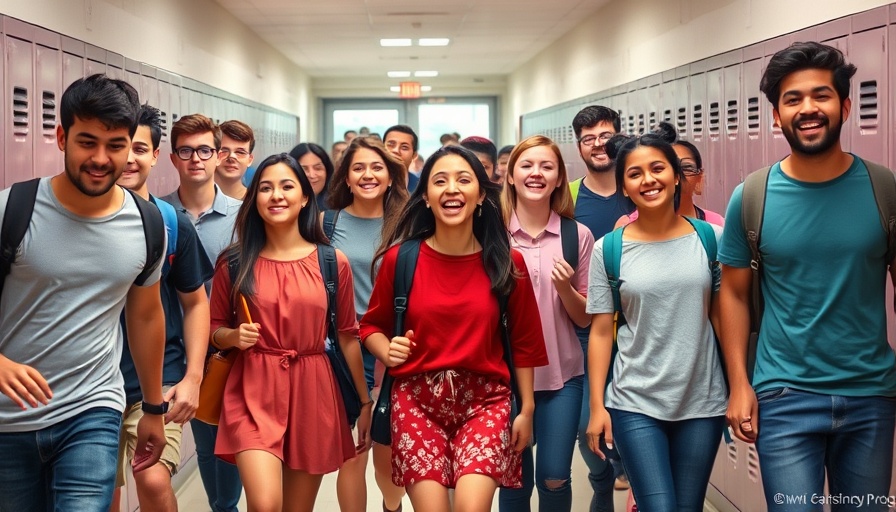 Vibrant students in a Texas school district hallway.