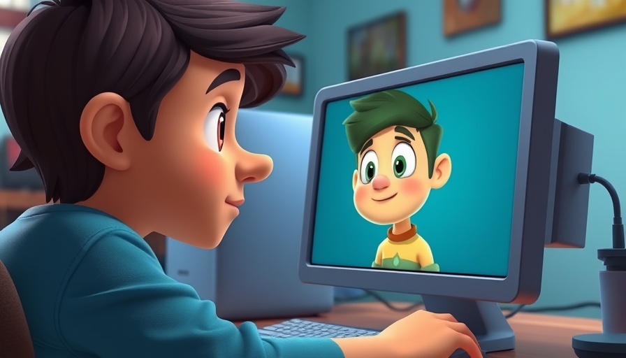 Cartoon of nonverbal communication through gazes on a computer.