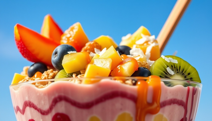 Frutta Bowls Saladworks San Antonio: colorful fruit bowl with toppings.