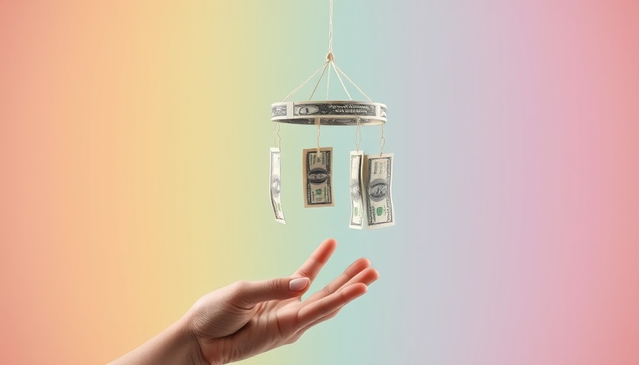 Baby mobile with dollar bills symbolizing baby bonus policy impact.