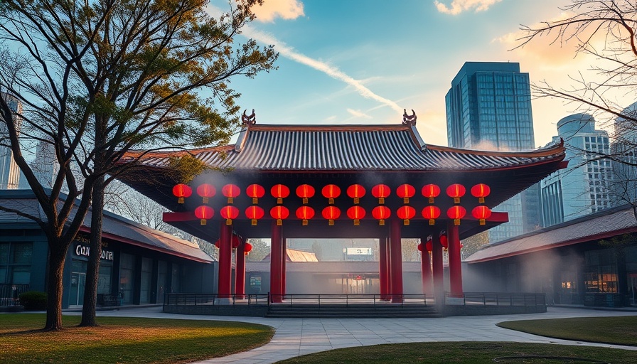 Modern building with red lanterns at must-see Asian Pacific American heritage sites.