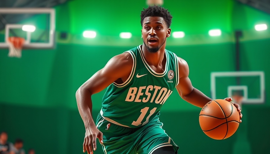 NBA highlights: Basketball player in action wearing Boston jersey.