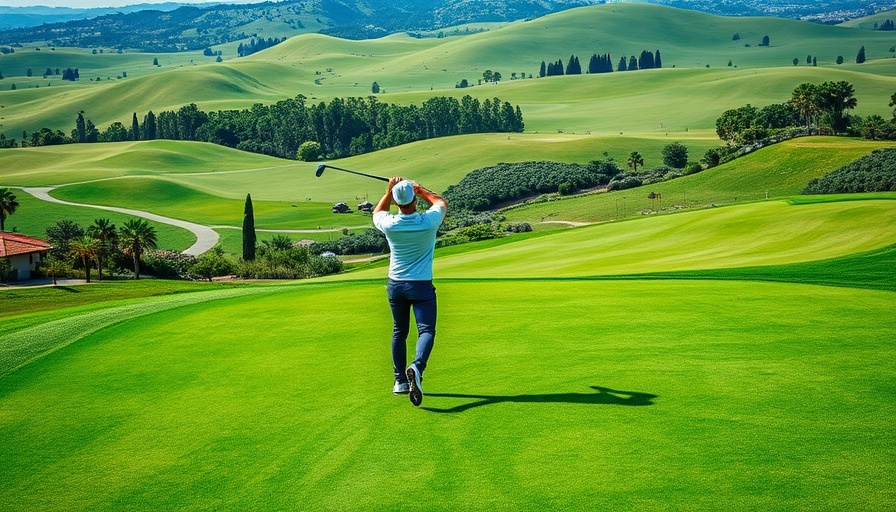 Golfer swinging on a beautiful course in Flower Mound