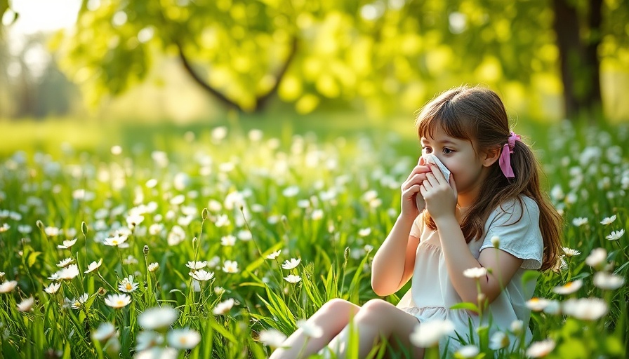Young woman and girl in meadow dealing with spring allergies.