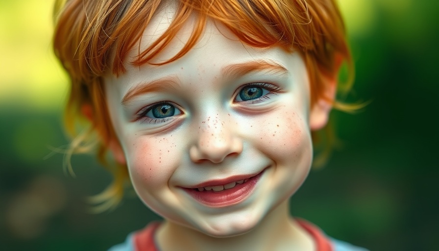 Close-up of a smiling child with red hair related to the Rowan Windham Memorial Cereal Drive.