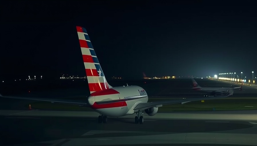 American Airlines plane at night symbolizing financial loss.