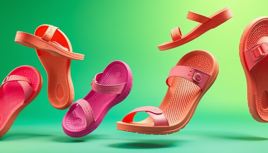 Best sandals with arch support on a gradient background.