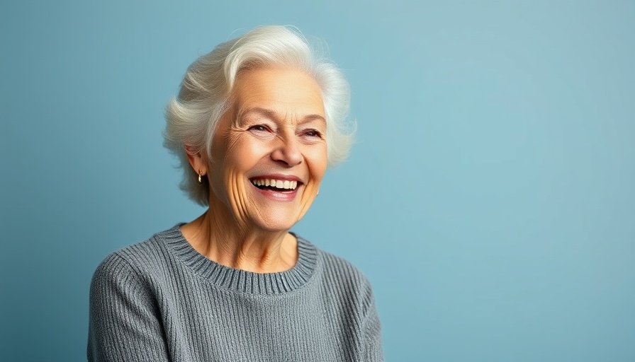 Smiling elderly woman providing cycling with osteoporosis safety tips.