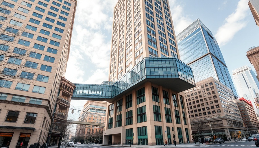 San Antonio business news: Tall office building with sky bridge