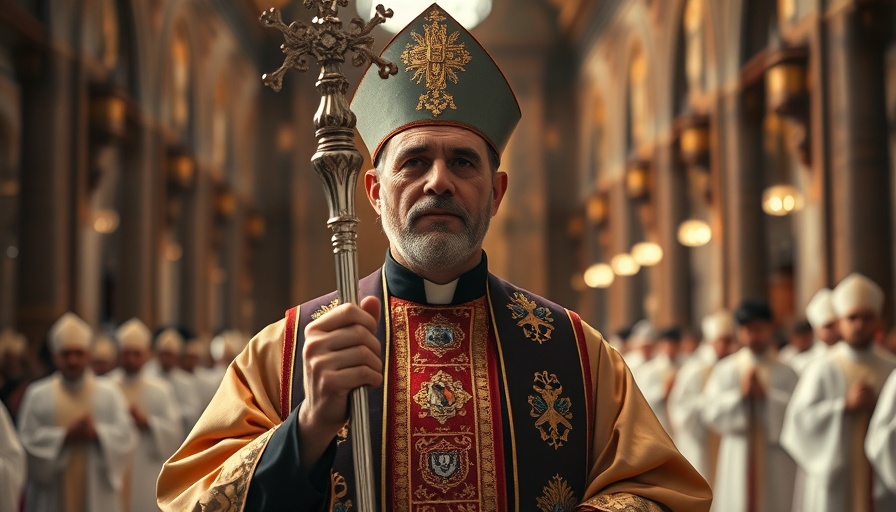 Breaking US news: religious leader in ceremonial attire during service.