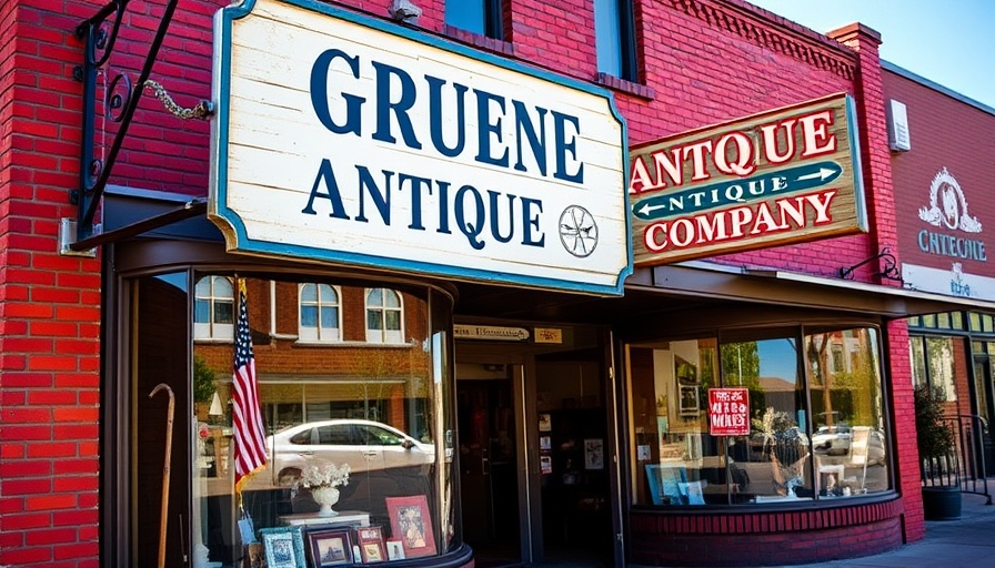 Charming exterior of Gruene Antique Company with welcoming entrance.