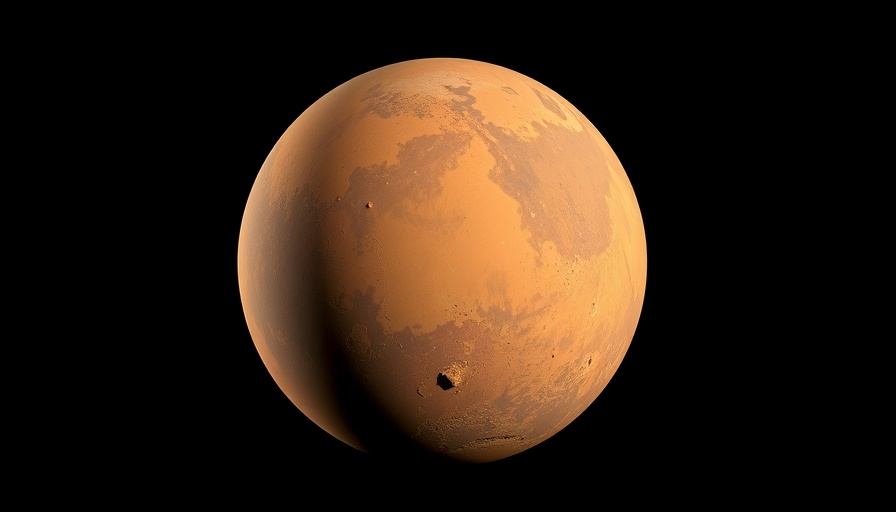 Mars surface in space, vivid detail highlighting Elon Musk Mars business venture.