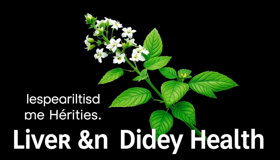 Natural liver support plant illustration with health benefits text.