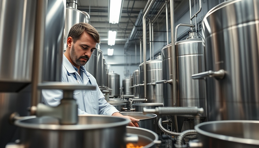 Technicians inspecting equipment in food processing facility.
