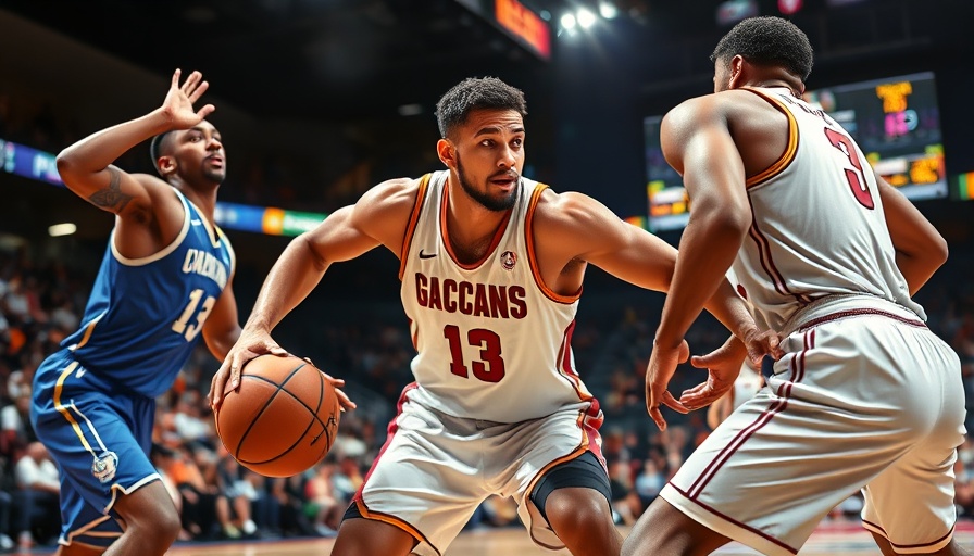 NBA highlights featuring intense basketball gameplay.