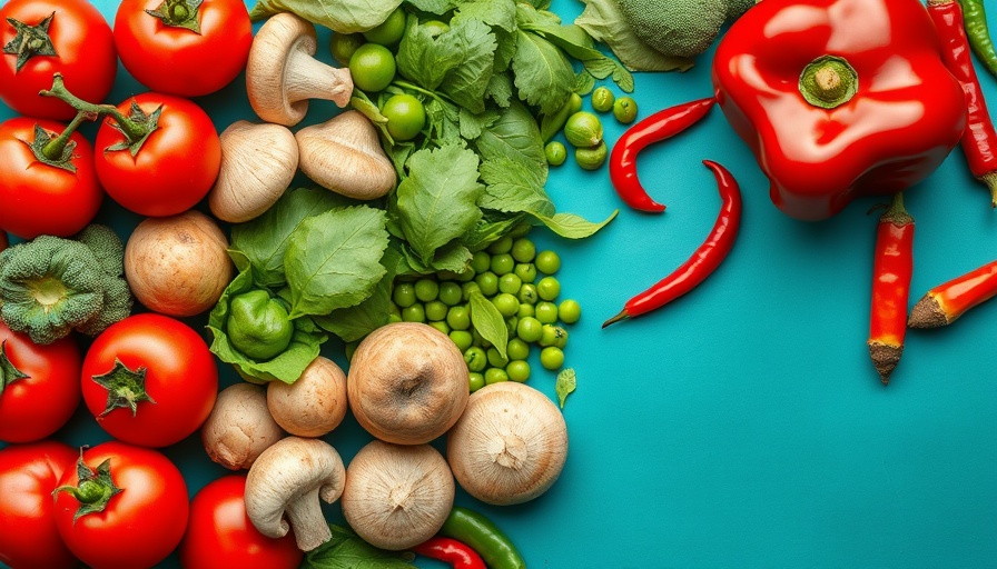 Assortment of fresh vegetables for endometriosis and diet.