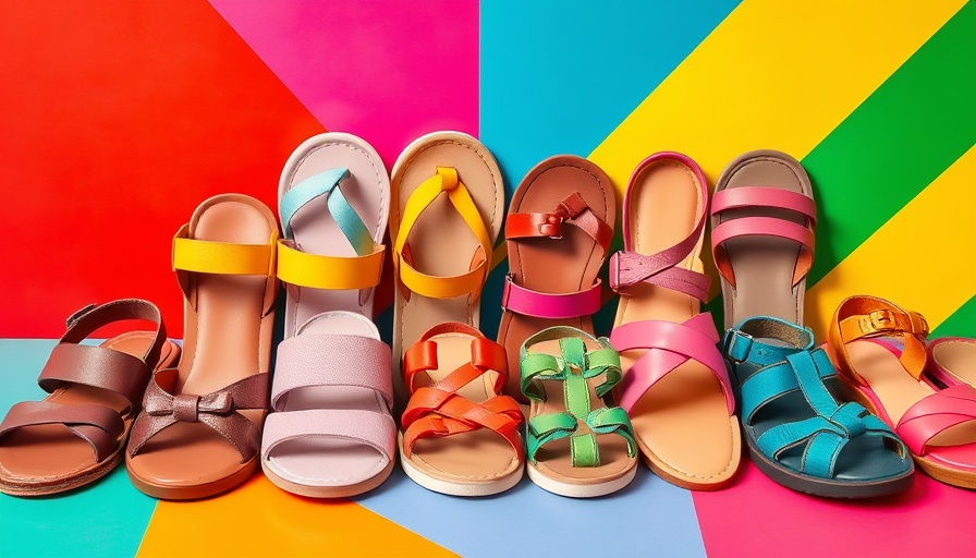 Best sandals for wide feet in colorful geometric setting.