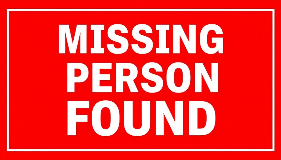Missing persons San Antonio announcement graphic with red background.