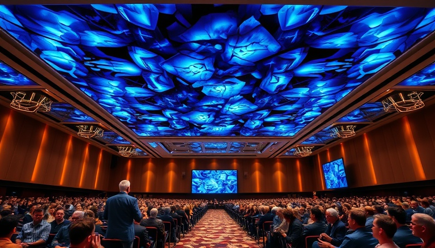 Conference at Washington Hilton with blue-lit ceiling and speaker, history of D.C. politics.
