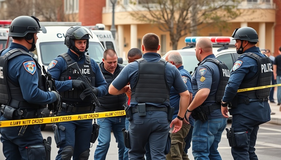 ICE arrests during Florida operation with officers and vehicles.