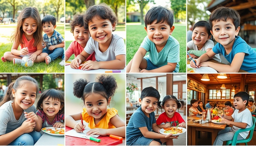 Collage showcasing free kids activities in Houston, arts, picnic.