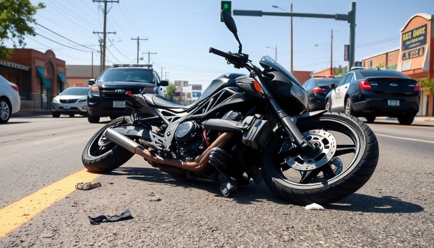 Motorcycle accident in San Antonio involving police vehicles.