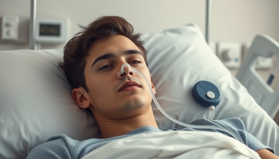 San Antonio local news: patient in hospital bed with oxygen tube.